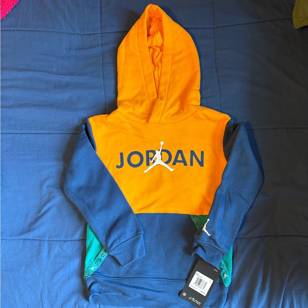 Jordan Bold Orange and Blue Hoodie